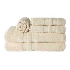 Imagem de Kit de Toalha de Banho 05 Peças Linha Paris Fio Penteado Banhão - noss