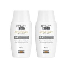 Imagem de Kit 2 Clareador e Protetor Solar isdin Active Unify sem cor FPS99 Cada