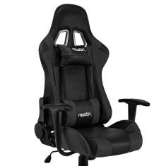 Imagem de Cadeira Gamer Moob GT Racer Reclinável 180º Braços Com Regulagem de Altura Almofadas Para Lombar e Pescoço Preto