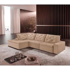 Imagem de Sofá Hércules Linho 2 Módulos 100cm B25cm+Chaise 130cm Meu Sofá Online