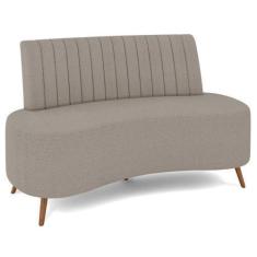 Imagem de Sofá 2 Lugares Para Sala Living 135cm Pés Palito Tamar K04 Bouclê Bege