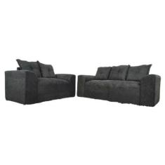 Imagem de Jogo de Sofá de 2 e 3 lugares Porto Cinza Suede - AUREA DECOR