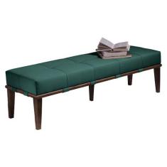 Imagem de Recamier Decorativo 160cm Martínez Veludo Pés Madeira Verde/Imbúia G62