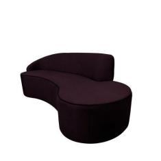 Imagem de Sofá Curvo Eron 2,10 Veludo Uva Braço Esquerdo - Larbelle - Larbelle M