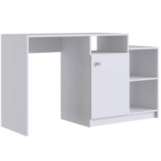 Imagem de Escrivaninha Bancada Multiuso com 1 Porta e 3 Nichos Branco Prodecor 76x135x45cm