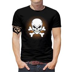 Imagem de Camiseta caveira rock moto Masculina adulto