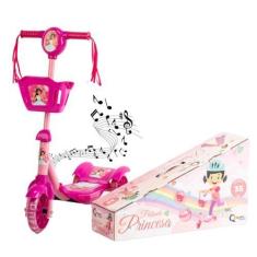 Imagem de Patinete Infantil Menina Princesa 3 Rodas Musical Luzes - Camppor