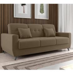Imagem de Sofá Cama 3 Lugares com Baú Pâmarroma Matrix Marrom Claro