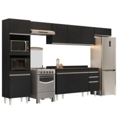 Imagem de Armário De Cozinha Modulada 5 Peças Cp14 Balcão Com Tampo Preto - Lumi