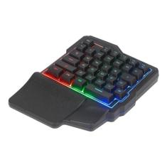 Imagem de Teclado De Uma Mão Gamer Briwax Ba-502 Português Preto Rgb