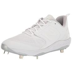 Imagem de New Balance Fresh Foam X 3000 V6 Tênis de beisebol masculino de metal, Branco/Branco, 48