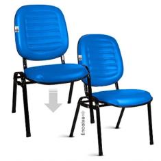 Imagem de 02 Cadeiras Empilhável Para Igrejas Evangélicas Linha Holy Azul