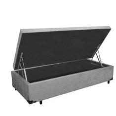 Imagem de Cama Box Baú Solteiro Kings Stop AColchões Suede Cinza 41x88x188