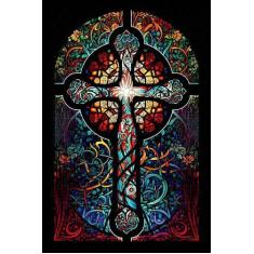 Imagem de Quebra-Cabeça Religioso Vitral Arte Sacra 300 Peças - Coleção Tea & Am