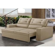 Imagem de Sofá Retrátil E Reclinável 3 Lugares Com Molas 1,80M Lais Suede Bege A