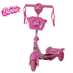 Imagem de Patinete Barbie Scooter Menina Com Luzes Led Ajusta Altura