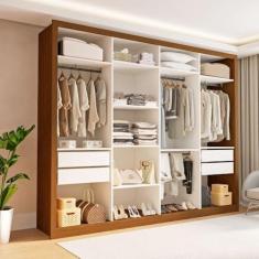 Imagem de Closet Casal sem Portas 4 Gavetas Florença Freijó