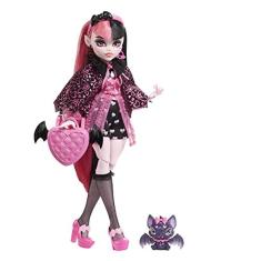 Imagem de Boneca Monster High, Draculaura com Acessórios e Morcego, Articulada com Cabelo Rosa e Preto. (99 characters)
