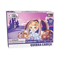 Imagem de Quebra-Cabeça Cartonado Cinderela 60 Peças Pais e Filhos