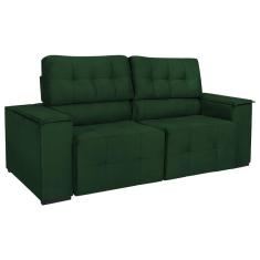 Imagem de Sofá Cama Retrátil Sala Vicenza 175cm Suede Cor Verde