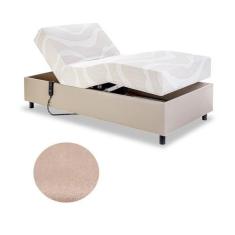 Imagem de Cama Solteiro Centauro Suéde Bege 97X205x64 Cm Pilati