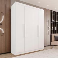 Imagem de Guarda-roupa 4 Portas 3 Gavetas New Malibu Espresso Móveis Branco
