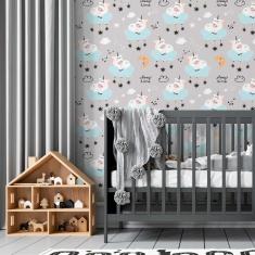 Imagem de Papel De Parede Adesivo Unicórnio Estrela N05048 0,58X3,00M