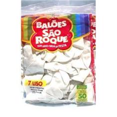 Imagem de Balão São Roque Número 7 Branco 50 Unidades