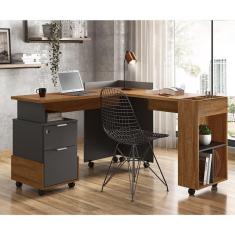 Imagem de Escrivaninha Mesa Computador Alessa em L - Lukaliam Móveis 