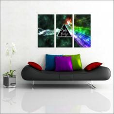 Imagem de Quadro Decorativo Banda Pink Floyd Quartos e Salas Decorações 3 peças 