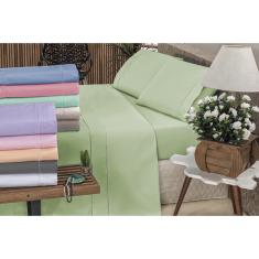 Imagem de Jogo Lençol Solteiro 2 Peças Percal 100% Algodão Ponto Palito