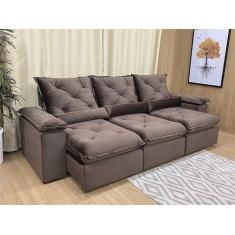 Imagem de Sofá Retrátil Reclinável 2,70 M Marrom 500 Zuqui Plus - Alpoim