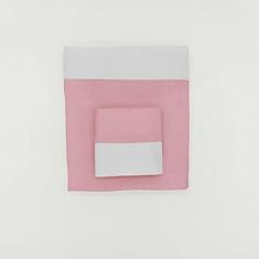 Imagem de Jogo de Lençol Mini Cama 70cm x 150cm 3 Peças Malha 100% Algodão Rosa Arrumadinho Enxovais