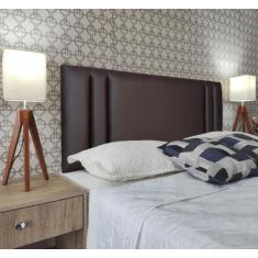 Imagem de Cabeceira Queen 160 Cama Box Double Siena Marrom Corano Com Pés Rbl