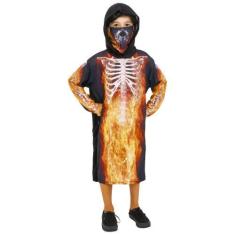 Imagem de Fantasia Halloween Infantil Esqueleto Em Chamas Com Máscara - Anjo Fan
