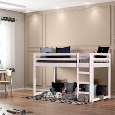 Imagem de Cama Infantil Divertida Altura 125cm Com Grade De Proteção Branco - Casatema