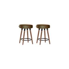 Imagem de Kit 2 Bancos Moderno Pé Palito Roma Slim Camel 50cm