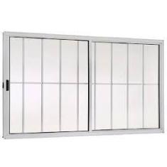 Imagem de Janela 2 folhas com grade linha modular alumínio branco. - Prover Esqu