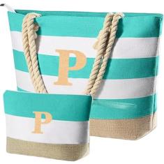 Imagem de Adoryoung Sacola extra grande com monograma para piscina, praia, presente personalizado para mulheres, P, Large, Bolsa de praia