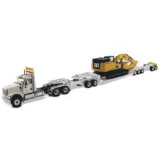 Imagem de Miniatura Caminhão Plataforma Hx520 E Escavadeira 349F 1/50 - Diecast 