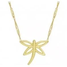 Imagem de Colar Cordão Libélula Borboleta Folheado 18k