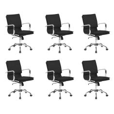 Imagem de Conjunto com 6 Cadeiras de Escritório Diretor Giratórias Eames Comfort 
