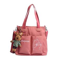 Imagem de Bolsa tiracolo Kawaii com acessórios Kawaii para meninas, linda bolsa de ombro à prova d'água para laptop, bolsa escolar para estudantes, rosa