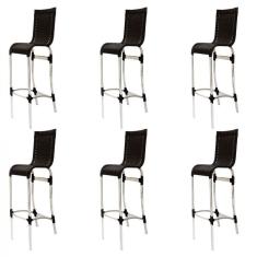 Imagem de Conjunto de 6 Banquetas JL em Alumínio para Balcão, Cozinha, Edícula Trama