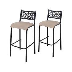 Imagem de CONJUNTO DE 2 BANQUETAS DANI TUBO PRETO FOSCO - CIPLAFE