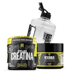 Imagem de Kit Glutamina Hydra 150g + Creatina Atlas 90g + Galão 1,5L