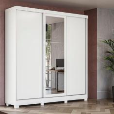 Imagem de Guarda-Roupa Casal Kappesberg 3 Portas Reversiveis de Correr 3 Espelhos 3 Gavetas Branco