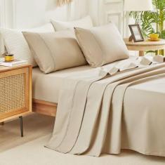 Imagem de Jogo De Lençol Casal 4 Peças Milano Percal 400 Fios Ponto Palito - Bel