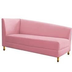 Imagem de Recamier Divã Valéria 160cm Lado Direito Suede Rosa Bebê - Amarena Móveis