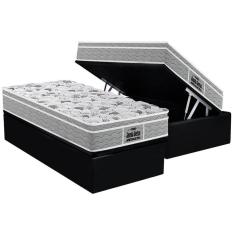 Imagem de Cama Box Baú Solteiro: Colchão Ortopédico Probel D45 - Ep Guarda Costas Próextreme Plus + Base Crc Suede Black(88x188)